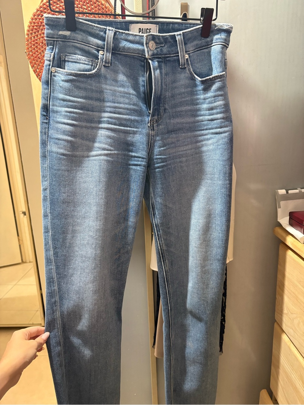 PAIGE women’s Cindy jeans Light Wash Slim Straight Jeans